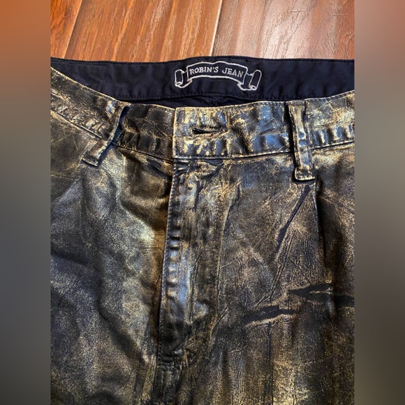 SOLD Gold Waxed Robin’s Jeans Buckle Denim Jeans - Picture 10 of 11